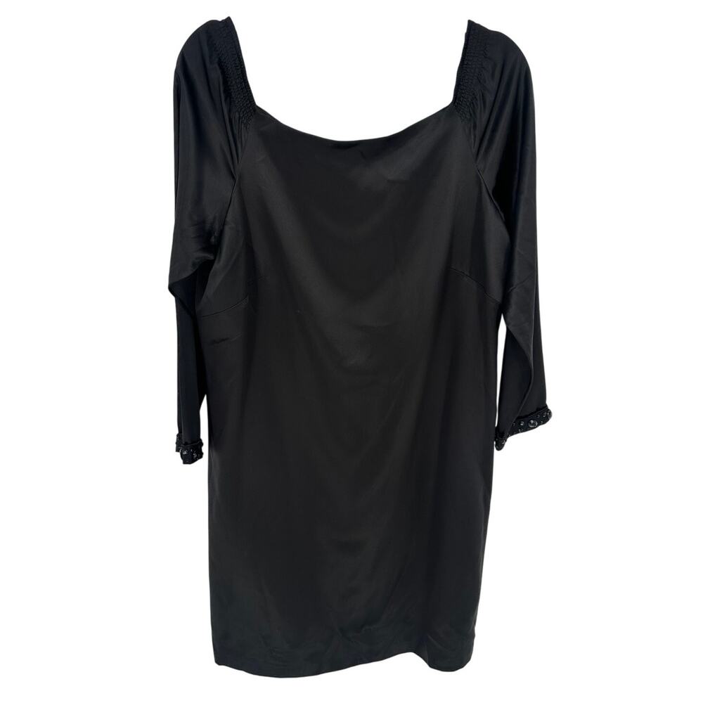 Laundry By Design Black Silk Embellished Dress Knee Length Party Cocktail 12